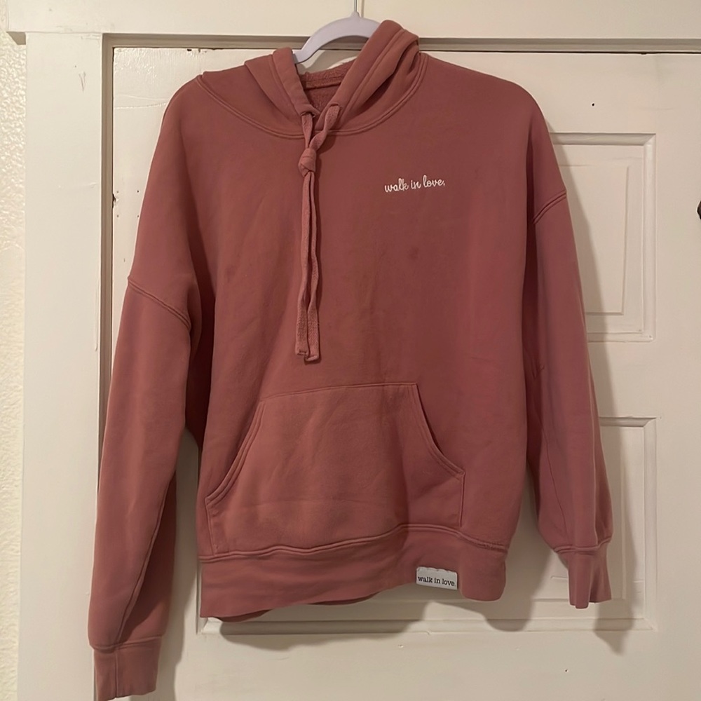Walk in love. Blush embroidered hoodie!